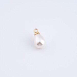 10 pcs Pearl Waterdrop Charms,18K Gold Filled Teardrop Pendant,DIY Jewelry Making Supplies,11.5x5.5x5.5mm