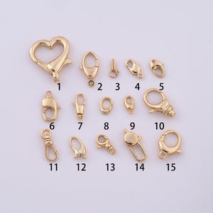 Gold Spring Clasps,18K Gold Filled Lobster Clasps,Push Gate Clasps,Claw Clasp,DIY Jewelry Making Supplies