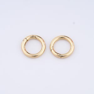Gold Spring Clasps,18K Gold Filled Thin Clasps,Push Gate Clasps,Round Clasp,DIY Jewelry Making Supplies,18x2.5mm