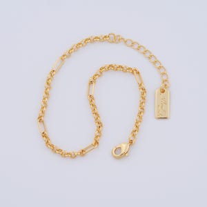 1 Str Gold Rolo Bracelet, 18K Gold Filled Square Bracelet,Lobster Clasp Bracelet, Fashion Bracelet, Gift For Her,17cm+5.5cm