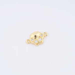 Animal Footprint Connector,18K Gold Filled Footprint Connector,DIY Bracelet Necklace Jewelry Making Findings Supply,15.5x9.8x2.9mm