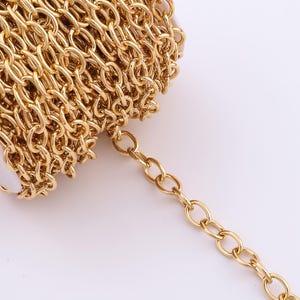 1 Meter Gold Cable Chain, 18K Gold Filled Semi Finished Chain, Specialty Chains, DIY Eternal Jewelry Making Supplies,8.3x1.5mm