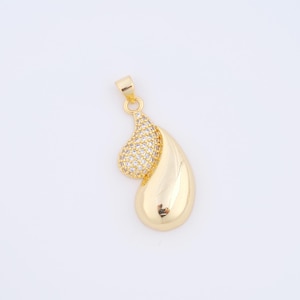 Waterdrop Charms,18K Gold Filled Teardrop Pendant,DIY Jewelry Making Supplies,35x15.7x5.5mm