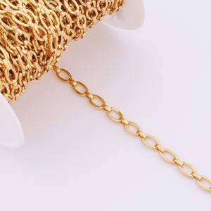 1 Meter Gold Rolo Chain, 18K Gold Filled Semi Finished Chain, Specialty Chains, DIY Eternal Jewelry Making Supplies,5x9mm