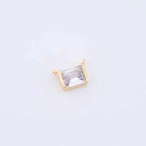 Zircon Square Charms,18K Gold Filled Rectangle Pendant,Zircon Charms,DIY Jewelry Making Supplies,10.6x7.3x4.7mm