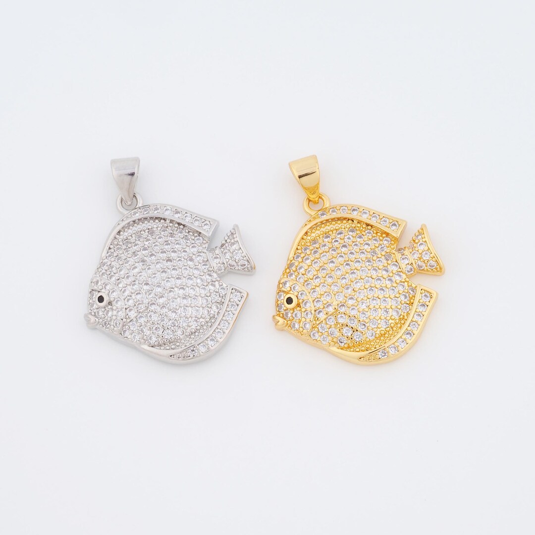 Fish Pendant,18k Gold Filled Fish Charm,fish Necklace,diy Bracelet ...