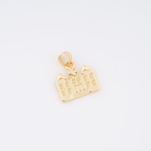Gold Hospital Pendant,18K Gold Filled Hospital Charm,House Charm DIY Bracelet Necklace Jewelry Making Findings Supply,19x15x1.5mm
