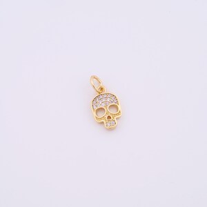 Skull Pendant,18K Gold Filled Skull Charm,Skeleton Charm DIY Bracelet Necklace Jewelry Making Findings Supply,15.4x7.5x1.7mm