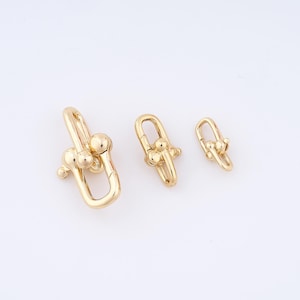 Gold Spring Clasps,18K Gold Filled Paperclip Clasps,Push Gate Clasps,Square Clasp,DIY Jewelry Making Supplies