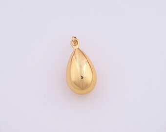 Waterdrop Charms,18K Gold Filled Teardrop Pendant,DIY Jewelry Making Supplies,38x16x16mm