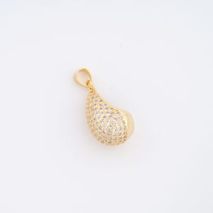 Waterdrop Charms,18K Gold Filled Teardrop Pendant,DIY Jewelry Making Supplies,24.6x10.5x11.5mm
