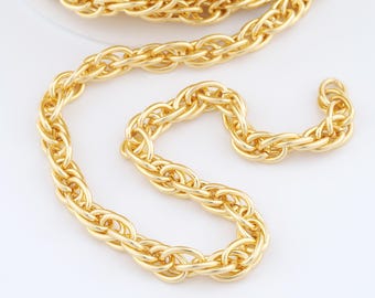 1 Meter Gold Twist Chain, 18K Gold Filled Semi Finished Chain,Rope Chains Specialty Chains, DIY Jewelry Making Supplies,9.5x6.4mm