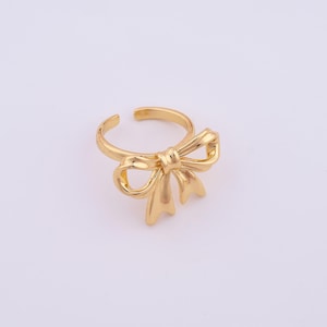 Bow Rings,Thick Gold Rings,18K Gold Filled Open Rings, Adjustable Rings, Wide and Thick Rings