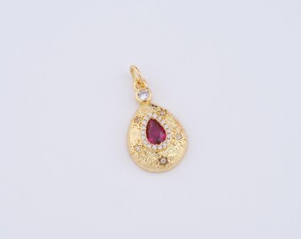 Waterdrop Charms,18K Gold Filled Teardrop Pendant,DIY Jewelry Making Supplies,22.5x12.5x3.8mm