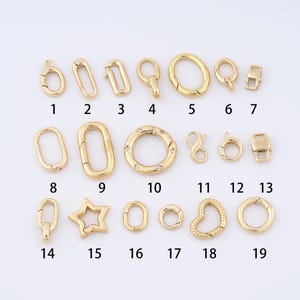 Gold Spring Clasps,18K Gold Filled Round Clasps,Push Gate Clasps,DIY Jewelry Making Supplies