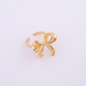 Bow Rings,Thick Gold Rings,18K Gold Filled Open Rings, Adjustable Rings, Wide and Thick Rings