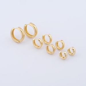 1 Pair Thick Gold Earrings,Line Gold Earrings,18K Gold Filled Hoop Earrings Hoop Earrings Gifts for Her