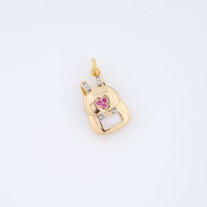 Backpack Pendant,18K Gold Filled Bag Charm,Bag Pendant DIY Bracelet Necklace Jewelry Making Findings Supply,24.2x12x6mm