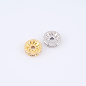 Wheel Beads,18K Gold Filled Flat Spacer Round Beads,Gold Spacer Beads for DIY Bracelet Necklace Jewelry Findings Making,10x3mm