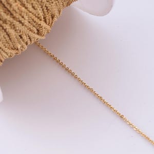 1 Meter Gold Cable Chain, 18K Gold Filled Semi Finished Chain, Specialty Chains, DIY Eternal Jewelry Making Supplies,0.2x1mm