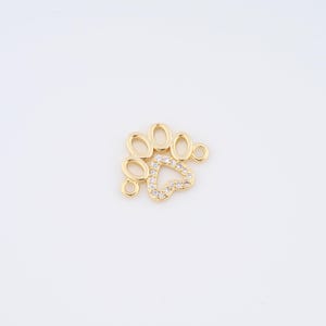 Animal Footprint Connector,18K Gold Filled Footprint Connector,DIY Bracelet Necklace Jewelry Making Findings Supply,15.2x11.8x1.6mm