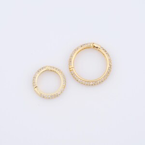 Gold Spring Clasps,18K Gold Filled Thin Clasps,Push Gate Clasps,Round Clasp,DIY Jewelry Making Supplies