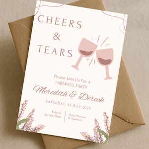 Wine Going Away Party Invitation Editable Template Modern Farewell Party Invite Minimalist Moving Away Invite Printable Farewell Invitation