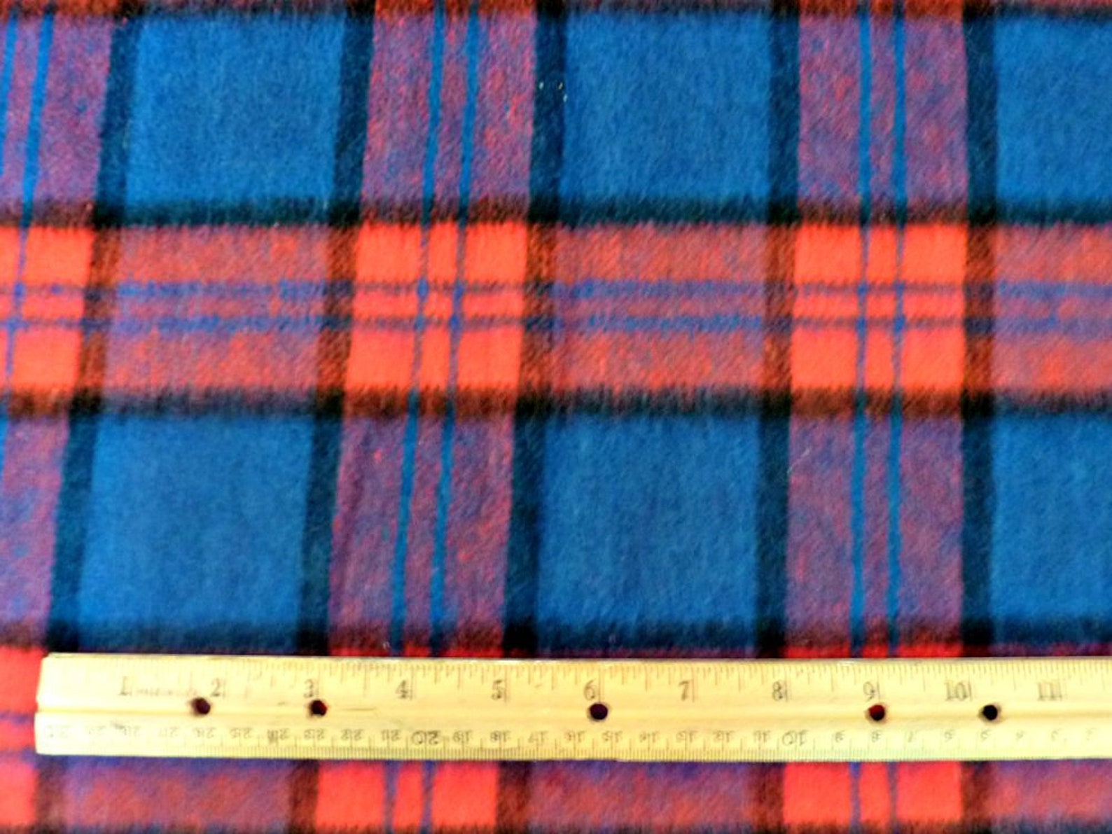 1970's Reversible Red & Blue Plaid Fabric Brushed Acrylic Etsy