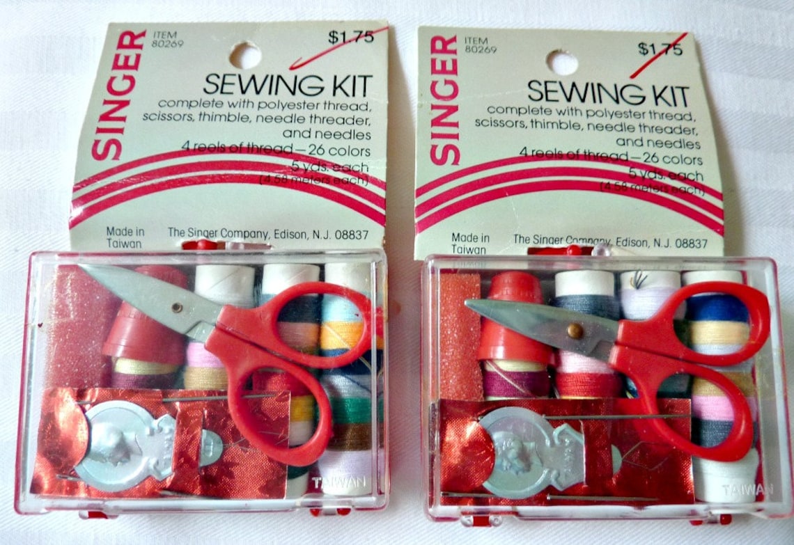 2 Singer Sewing Kits in Original boxes 1970's Vintage Etsy