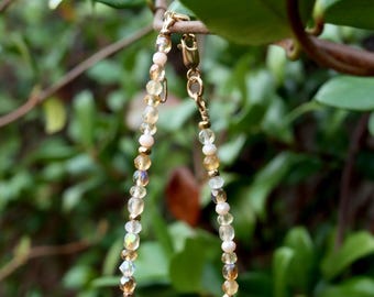 Pulsera de citrino • Piedra natal de noviembre, chapada en oro