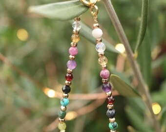 Pulsera de piedras preciosas con piedra de nacimiento • Cierre chapado en oro, regalo para el maestro