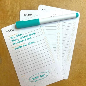 Bloc notes To Do - Minimaliste - 50 pages - Format 9 x 14,3 cm