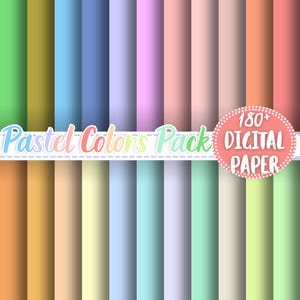 180+ Solid Pastel Digital Paper Bundle Plain Soft Color Backgrounds Printable Scrapbook Paper Summer Autumn Spring Card Making art for kids