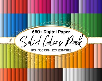650+ effen kleuren digitaal papier levendige afdrukbare textuur achtergronden scrapbooking kaarten maken DIY ambachten commercieel gebruik direct downloaden