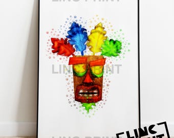 Aku Aku Crash Bandicoot Art Print - Etsy UK