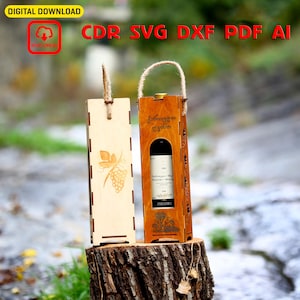 DIY Wine Box SVG Template | Laser Cut File | Perfect Gift for Wine Lovers | Elegant Wine Bottle Box SVG | Laser Cut File | Gift Box for Him