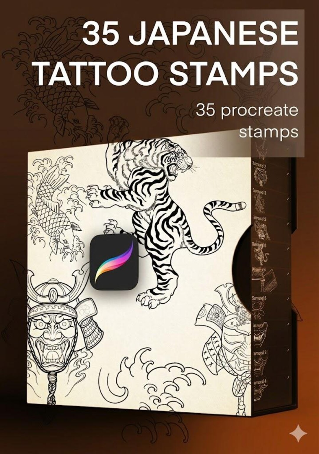 Tattoo Stamp Brushes for Procreate – Irezumi Blackwork Set - Etsy
