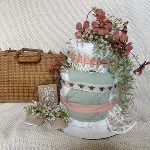 Floral Spring Diaper Cake