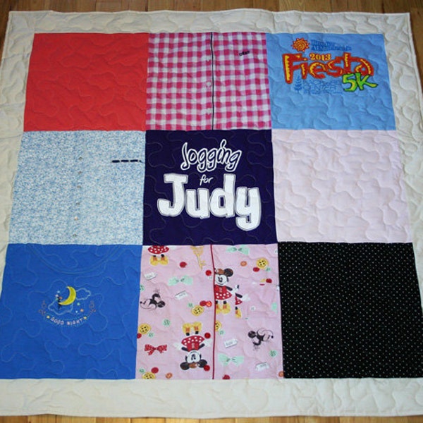 9 T-Shirt Memory Quilt - No Sashing *** FREE SHIPPING *** Superior Work