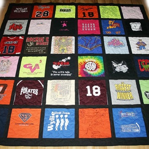 36 T-shirt Memory Quilt With Sashing FREE SHIPPING Superior Work - Etsy