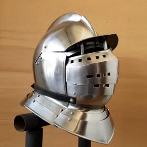 18 Gauge Medieval Heavy Burgonet Helmet Medieval Viking Helmet Knight Burgonet