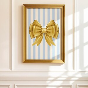 Blue Striped Bow print