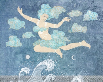 Dakini with Ocean Waves ~ Tibetan Buddhist Giclee Print