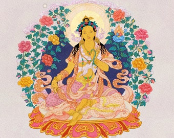 Tara Sermo Sönam Tobché (Vasudhara) ~ Tibetan Buddhist Deity Giclee Print