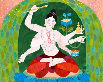 Tara the Great Peaceful One Who Provides Virtues and Goodness ~ Maha Shanti Tara ~ She Wa Chen Mo Am Gelek Ter Wi Drolma
