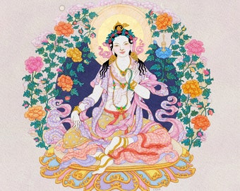 Rabzhima Tara Art Print - Tibetan Buddhist Deity Giclee Print