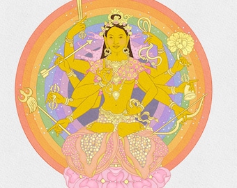 Tara of the Perfections - Kanaka-varna-tārā ~ Tibetan Buddhist Deity Giclee Print
