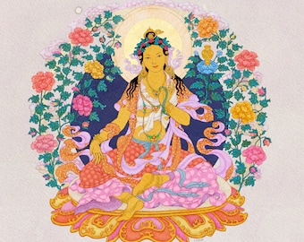 Tara Tsugtor Namgyalma (Ushnishavijaya) ~ Tibetan Buddhist Deity Giclee Print