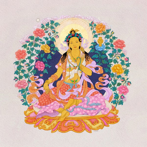 Tara Tsugtor Namgyalma (Ushnishavijaya) ~ Impressão giclée da divindade budista tibetana