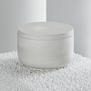 Paintable Lidded Candle Holder: Gypsum Jar, Tiny Home Decor